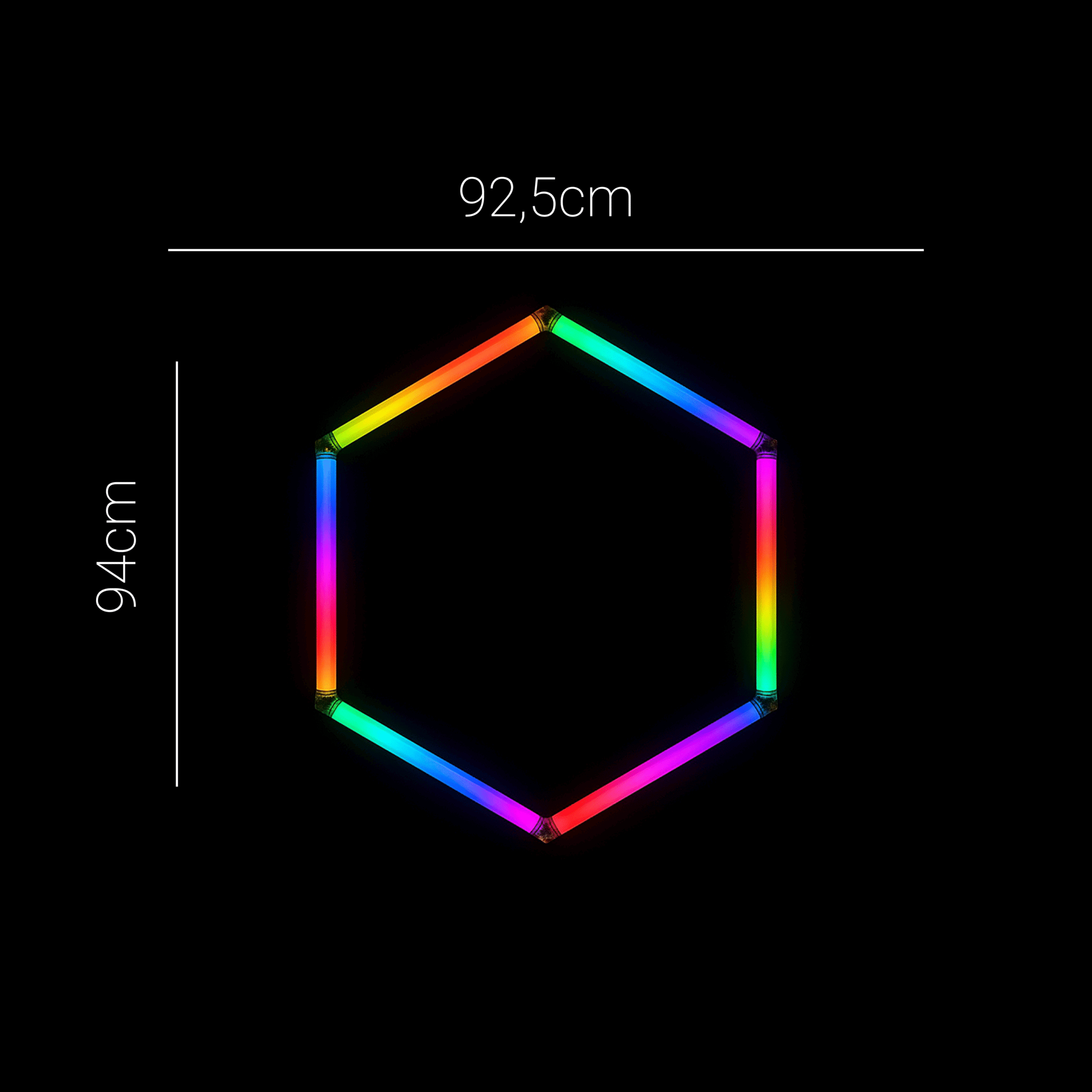 PRODUIT - LUMINAIRE - IZILIGHT- SOLUS-RGB-5 Dimension de l'Éclairage d'ambiance RGB LED "Solus" en nid d'abeille