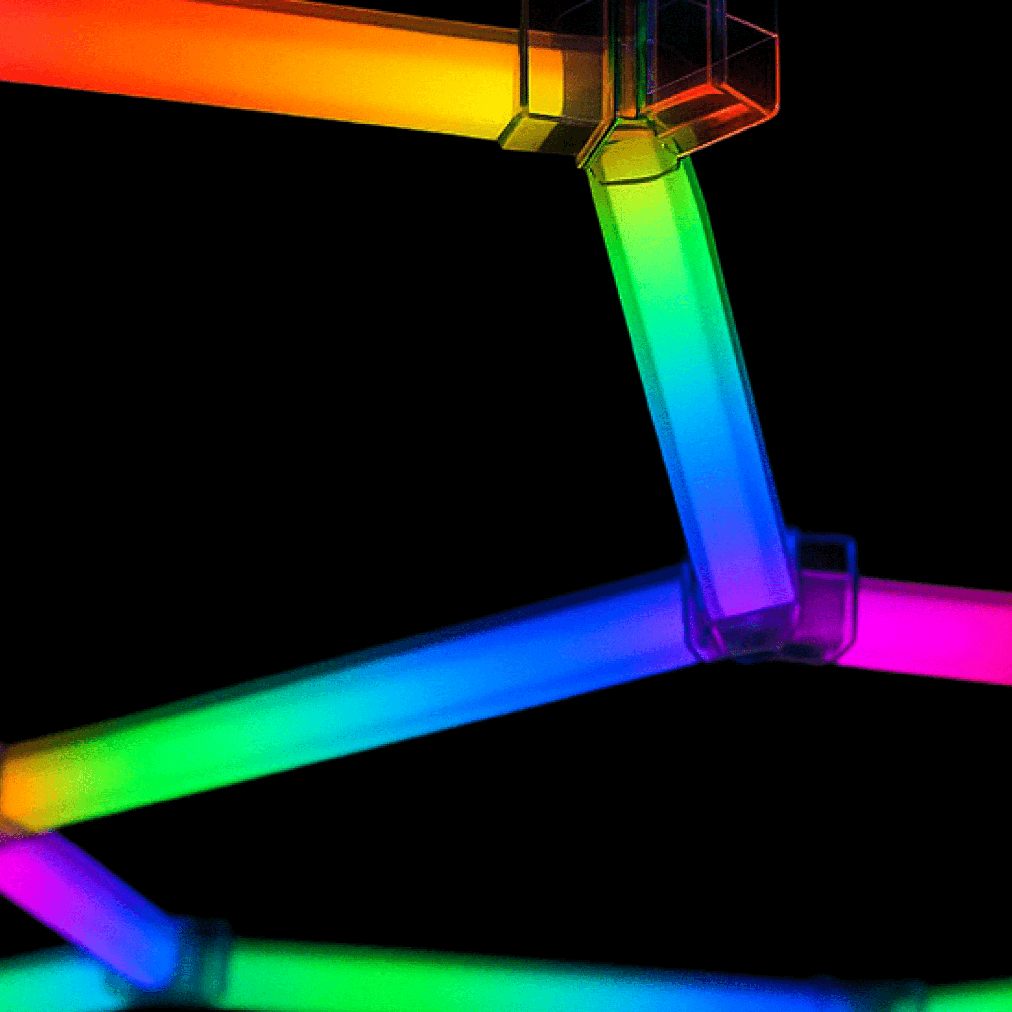 PRODUIT - LUMINAIRE - IZILIGHT- XENA-BLACK--4 Focus sur le raccordement du luminaire d'ambiance RGB LED XENA - grand format